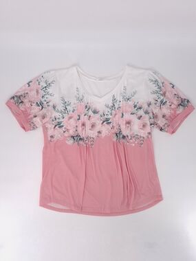 ✨Zeagoo Pink Rose Floral Pleated Pintuck Tunic Top - Size 2XL✨